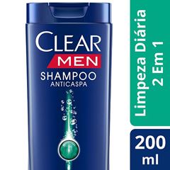 Shampoo Anticaspa Clear Men 200 ml 2 em 1 Limpeza Diaria 