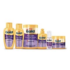 Kit Shampoo 275 ml + Condicionador 175 ml Niely Gold Liso Pleno