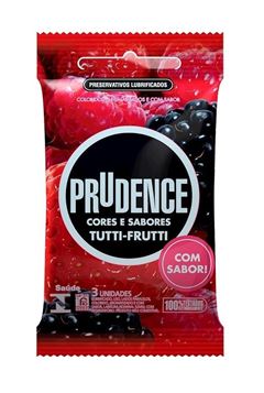 Preservativo Prudence Cores e Sabores Tutti-Frutti 3 unidades
