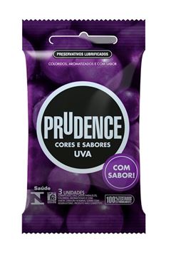 Preservativo Prudence Cores e Sabores Uva 3 unidades