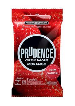 Preservativo Prudence Cores e Sabores Morango 3 unidades