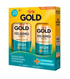 Kit Shampoo 275 ml + Condicionador 175 ml Niely Gold Pós-Química Poderoso