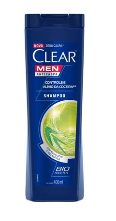 Shampoo Clear Men 400 ml Controle e Alivio da Coceira 