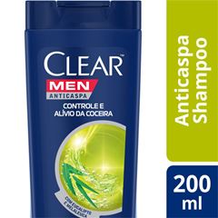 Shampoo Anticaspa Clear Men 200 ml Controle e Alivio da Coceira 