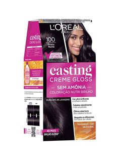 Tonalizante L oréal Paris Casting Creme Gloss Preto Noite 100