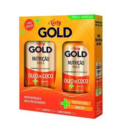 Kit Shampoo 275 ml + Condicionador 175 ml Niely Gold Nutrição Mágica